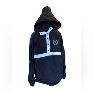 PINK M/L black/white 3/4 buttoned rain jacket